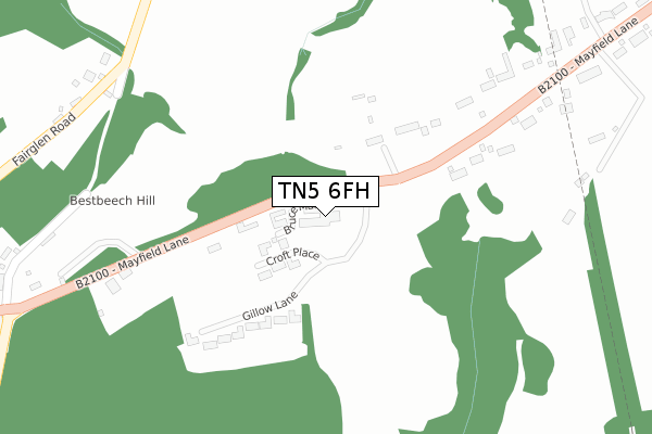 TN5 6FH map - large scale - OS Open Zoomstack (Ordnance Survey)