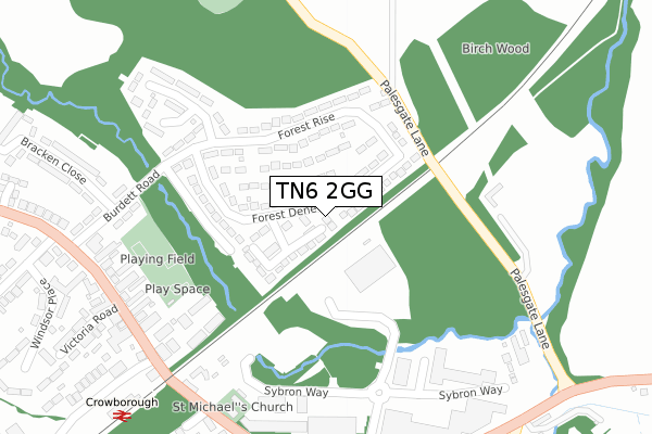 TN6 2GG map - large scale - OS Open Zoomstack (Ordnance Survey)