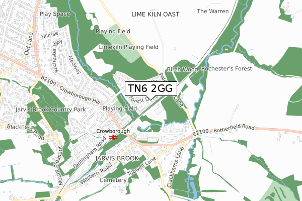 TN6 2GG map - small scale - OS Open Zoomstack (Ordnance Survey)