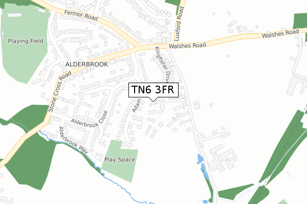 TN6 3FR map - large scale - OS Open Zoomstack (Ordnance Survey)