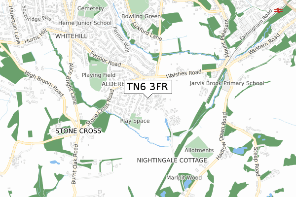 TN6 3FR map - small scale - OS Open Zoomstack (Ordnance Survey)