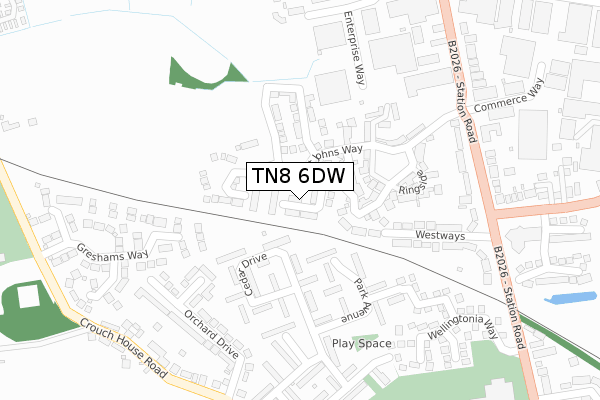 TN8 6DW map - large scale - OS Open Zoomstack (Ordnance Survey)