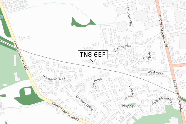 TN8 6EF map - large scale - OS Open Zoomstack (Ordnance Survey)