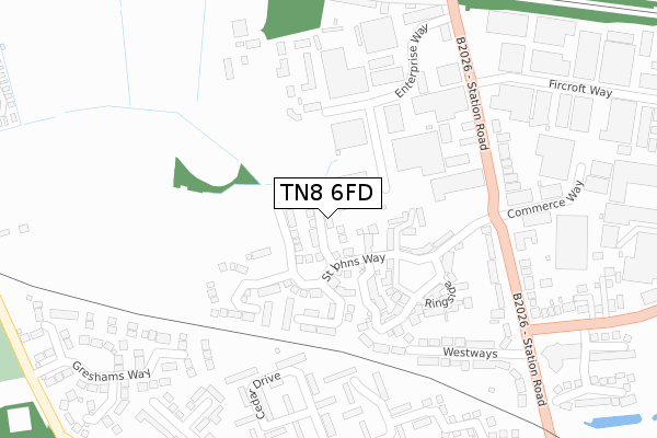 TN8 6FD map - large scale - OS Open Zoomstack (Ordnance Survey)