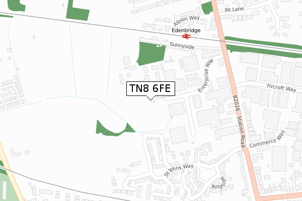 TN8 6FE map - large scale - OS Open Zoomstack (Ordnance Survey)