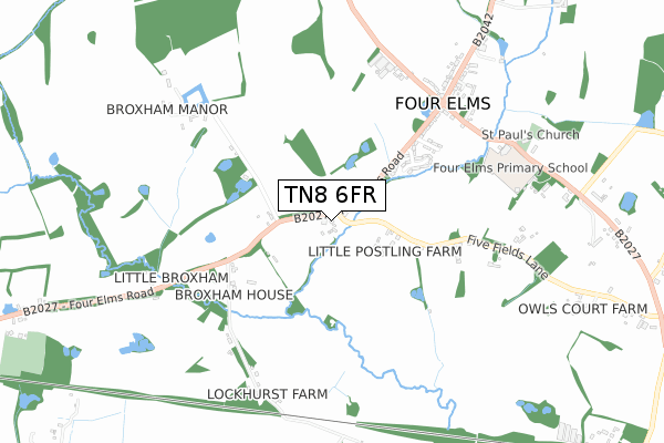 TN8 6FR map - small scale - OS Open Zoomstack (Ordnance Survey)