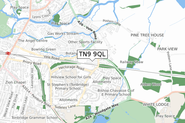 TN9 9QL map - small scale - OS Open Zoomstack (Ordnance Survey)