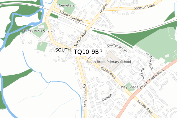 TQ10 9BP map - large scale - OS Open Zoomstack (Ordnance Survey)