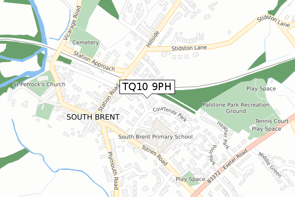 TQ10 9PH map - large scale - OS Open Zoomstack (Ordnance Survey)