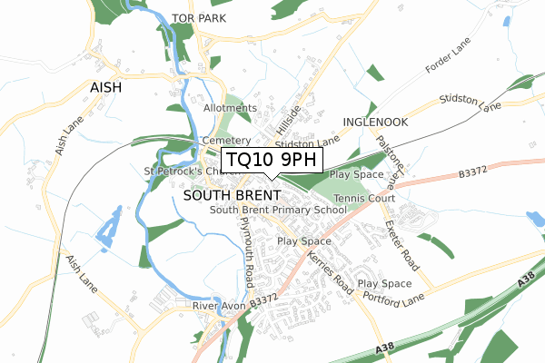 TQ10 9PH map - small scale - OS Open Zoomstack (Ordnance Survey)