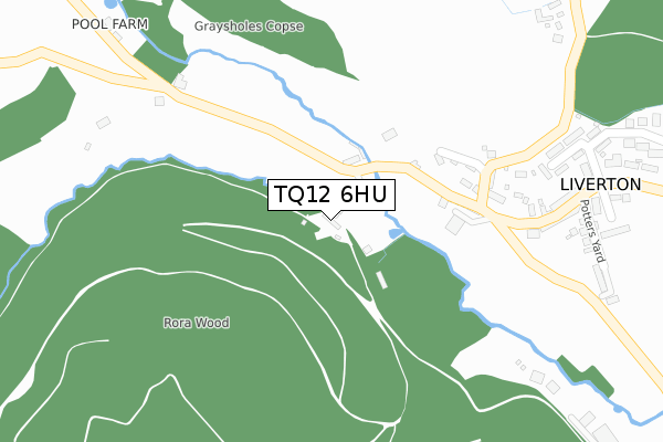 TQ12 6HU map - large scale - OS Open Zoomstack (Ordnance Survey)