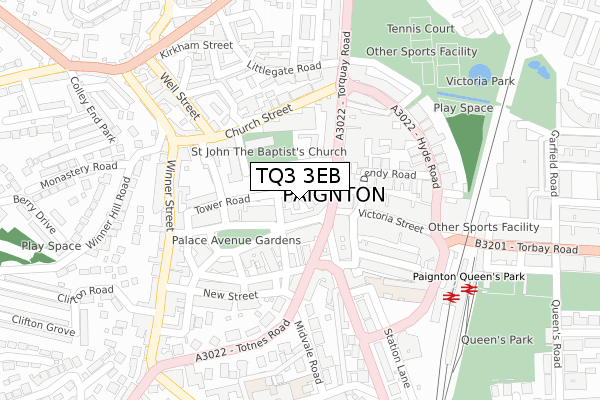 TQ3 3EB map - large scale - OS Open Zoomstack (Ordnance Survey)