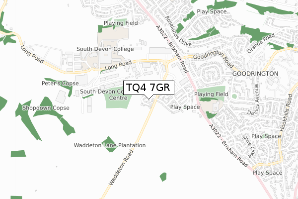 TQ4 7GR map - small scale - OS Open Zoomstack (Ordnance Survey)