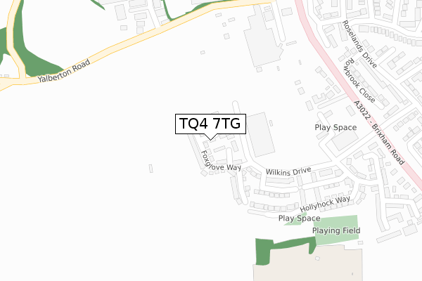 TQ4 7TG map - large scale - OS Open Zoomstack (Ordnance Survey)