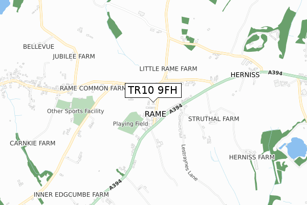 TR10 9FH map - small scale - OS Open Zoomstack (Ordnance Survey)