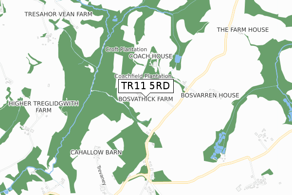 TR11 5RD map - small scale - OS Open Zoomstack (Ordnance Survey)