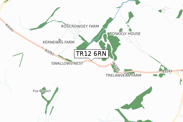 TR12 6RN map - small scale - OS Open Zoomstack (Ordnance Survey)