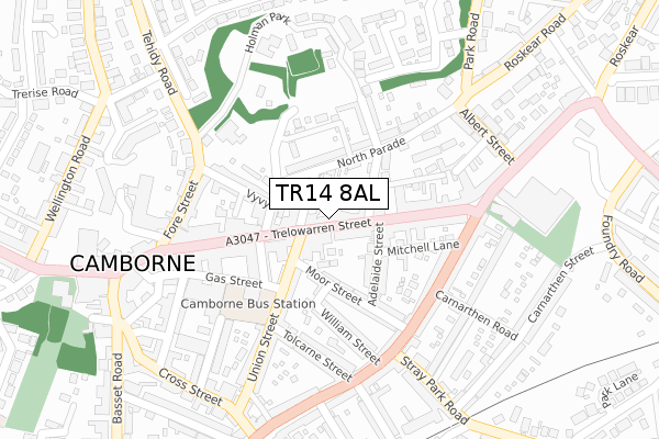 TR14 8AL map - large scale - OS Open Zoomstack (Ordnance Survey)