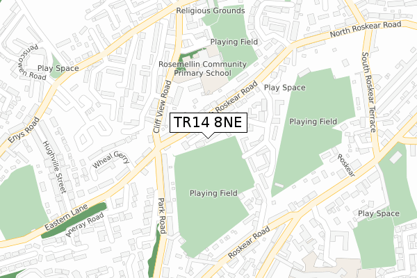 TR14 8NE map - large scale - OS Open Zoomstack (Ordnance Survey)