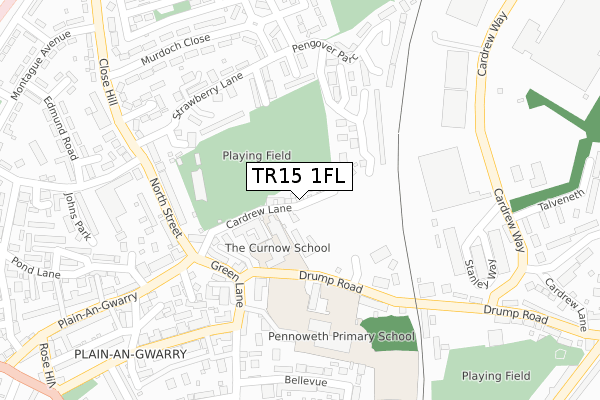 TR15 1FL map - large scale - OS Open Zoomstack (Ordnance Survey)