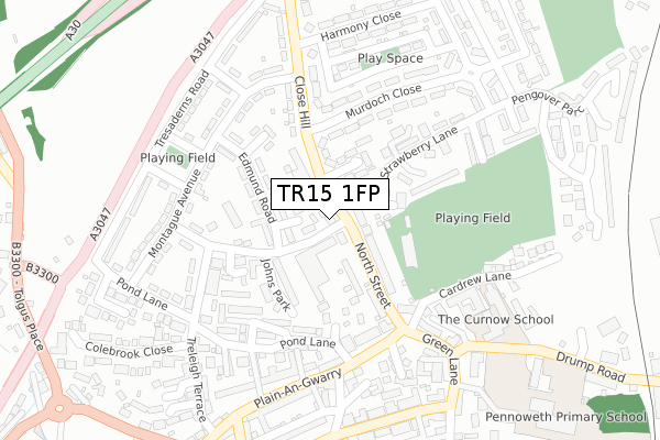 TR15 1FP map - large scale - OS Open Zoomstack (Ordnance Survey)