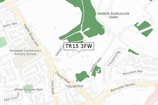 TR15 3FW map - large scale - OS Open Zoomstack (Ordnance Survey)