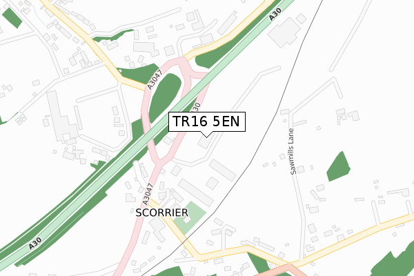 TR16 5EN map - large scale - OS Open Zoomstack (Ordnance Survey)