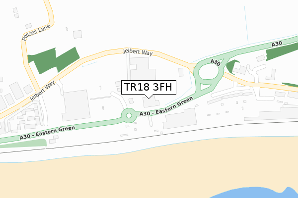 TR18 3FH map - large scale - OS Open Zoomstack (Ordnance Survey)