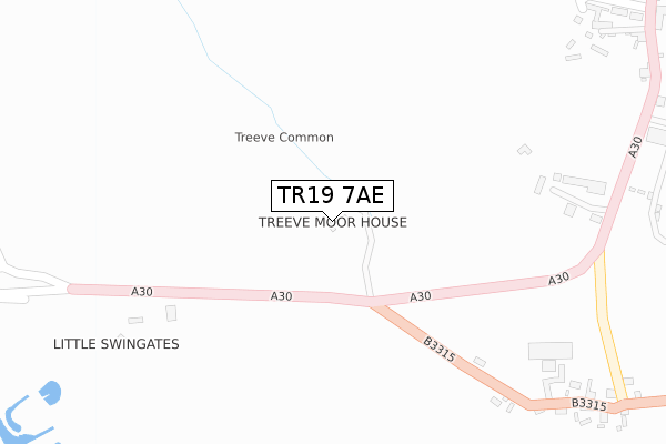 TR19 7AE map - large scale - OS Open Zoomstack (Ordnance Survey)