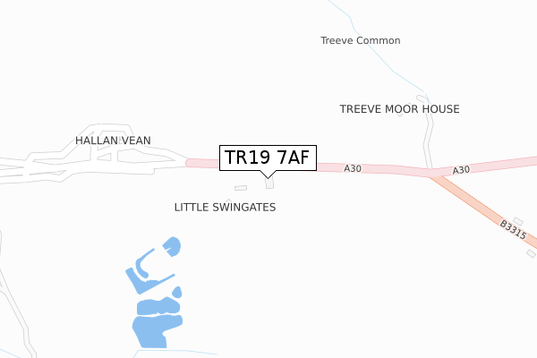 TR19 7AF map - large scale - OS Open Zoomstack (Ordnance Survey)