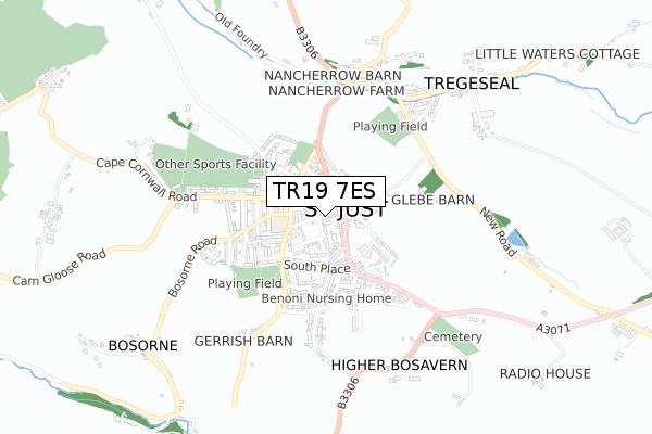 TR19 7ES map - small scale - OS Open Zoomstack (Ordnance Survey)