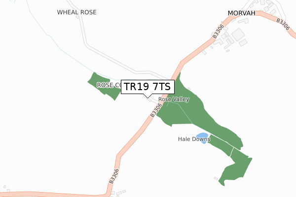 TR19 7TS map - large scale - OS Open Zoomstack (Ordnance Survey)