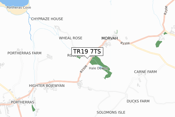 TR19 7TS map - small scale - OS Open Zoomstack (Ordnance Survey)