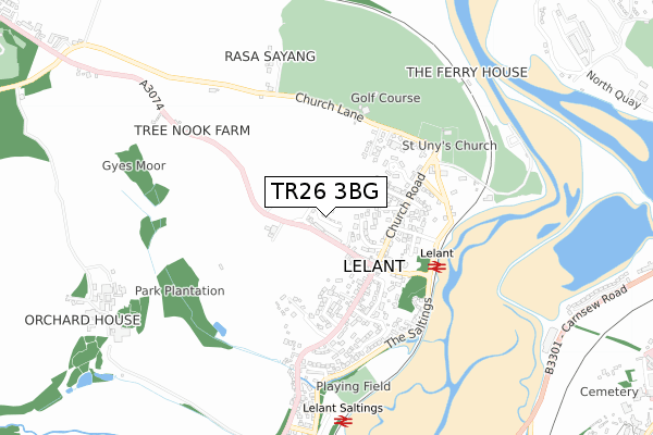 TR26 3BG map - small scale - OS Open Zoomstack (Ordnance Survey)