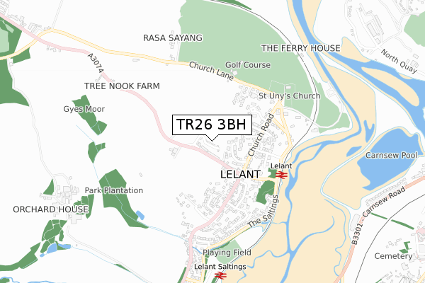 TR26 3BH map - small scale - OS Open Zoomstack (Ordnance Survey)