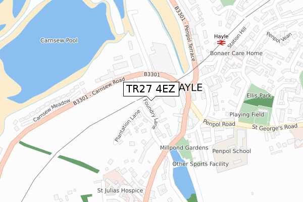 TR27 4EZ map - large scale - OS Open Zoomstack (Ordnance Survey)