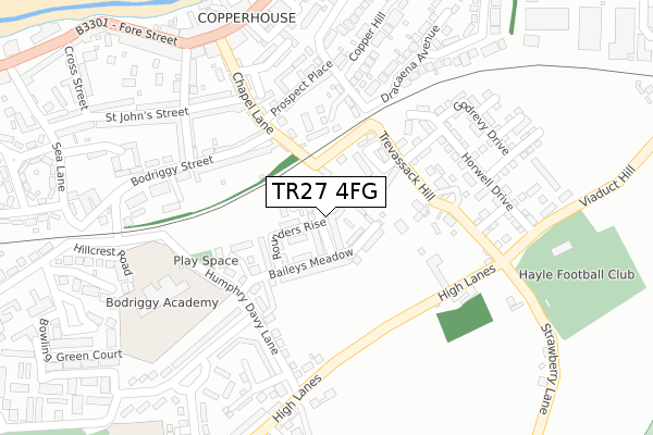 TR27 4FG map - large scale - OS Open Zoomstack (Ordnance Survey)