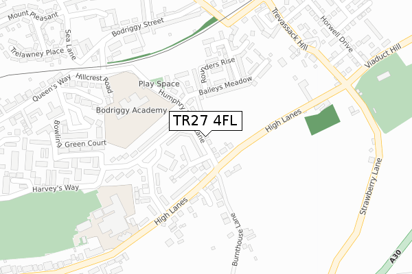 TR27 4FL map - large scale - OS Open Zoomstack (Ordnance Survey)