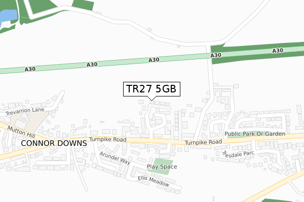 TR27 5GB map - large scale - OS Open Zoomstack (Ordnance Survey)