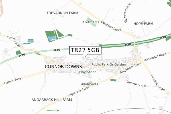 TR27 5GB map - small scale - OS Open Zoomstack (Ordnance Survey)