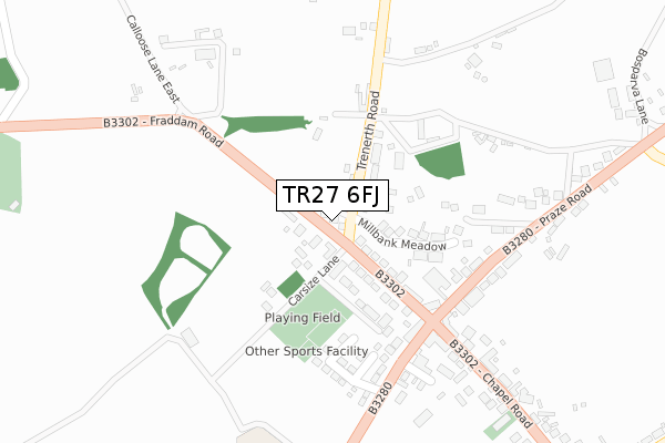 TR27 6FJ map - large scale - OS Open Zoomstack (Ordnance Survey)