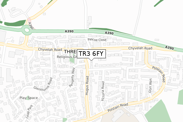 TR3 6FY map - large scale - OS Open Zoomstack (Ordnance Survey)