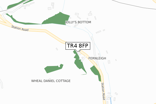 TR4 8FP map - large scale - OS Open Zoomstack (Ordnance Survey)