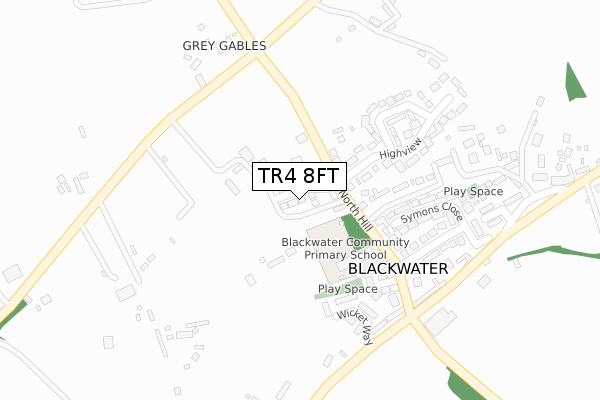 TR4 8FT map - large scale - OS Open Zoomstack (Ordnance Survey)