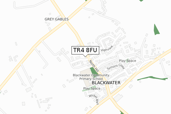 TR4 8FU map - large scale - OS Open Zoomstack (Ordnance Survey)