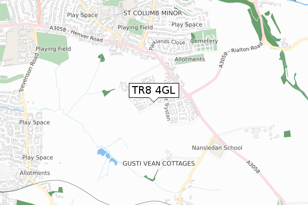 TR8 4GL map - small scale - OS Open Zoomstack (Ordnance Survey)