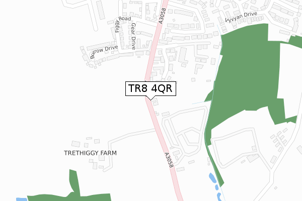 TR8 4QR map - large scale - OS Open Zoomstack (Ordnance Survey)