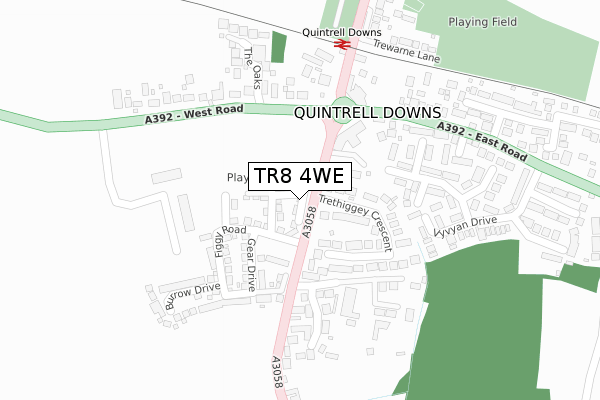 TR8 4WE map - large scale - OS Open Zoomstack (Ordnance Survey)