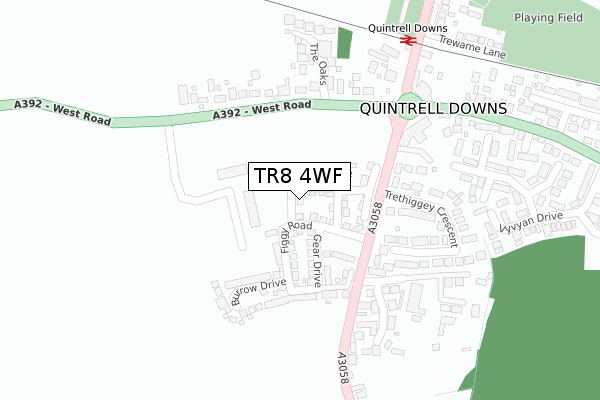 TR8 4WF map - large scale - OS Open Zoomstack (Ordnance Survey)