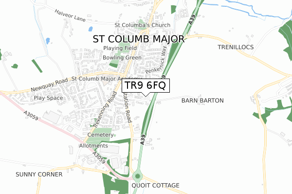 TR9 6FQ map - small scale - OS Open Zoomstack (Ordnance Survey)